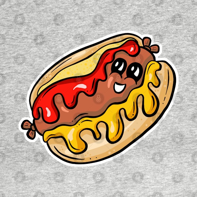 Cute Hotdog Cartoon Character - Bob by Squeeb Creative